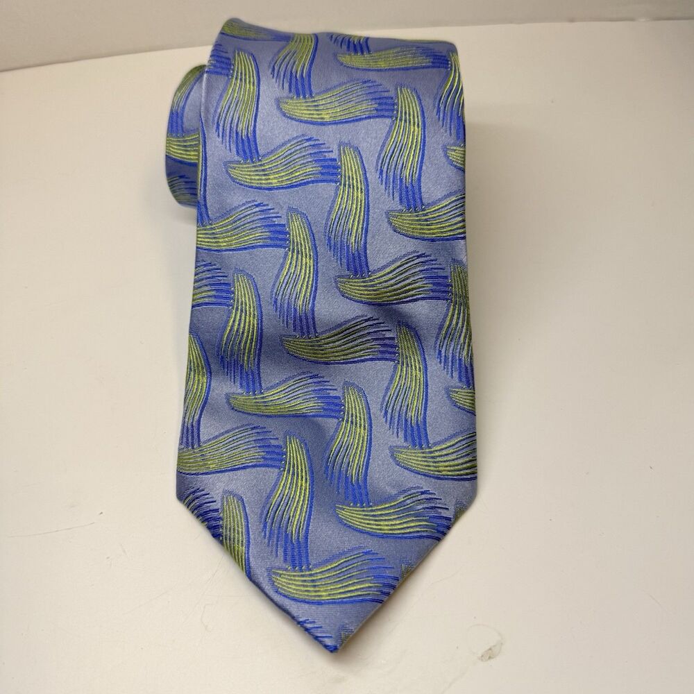 Jhane Barnes Blue And Yellow Neck Tie
